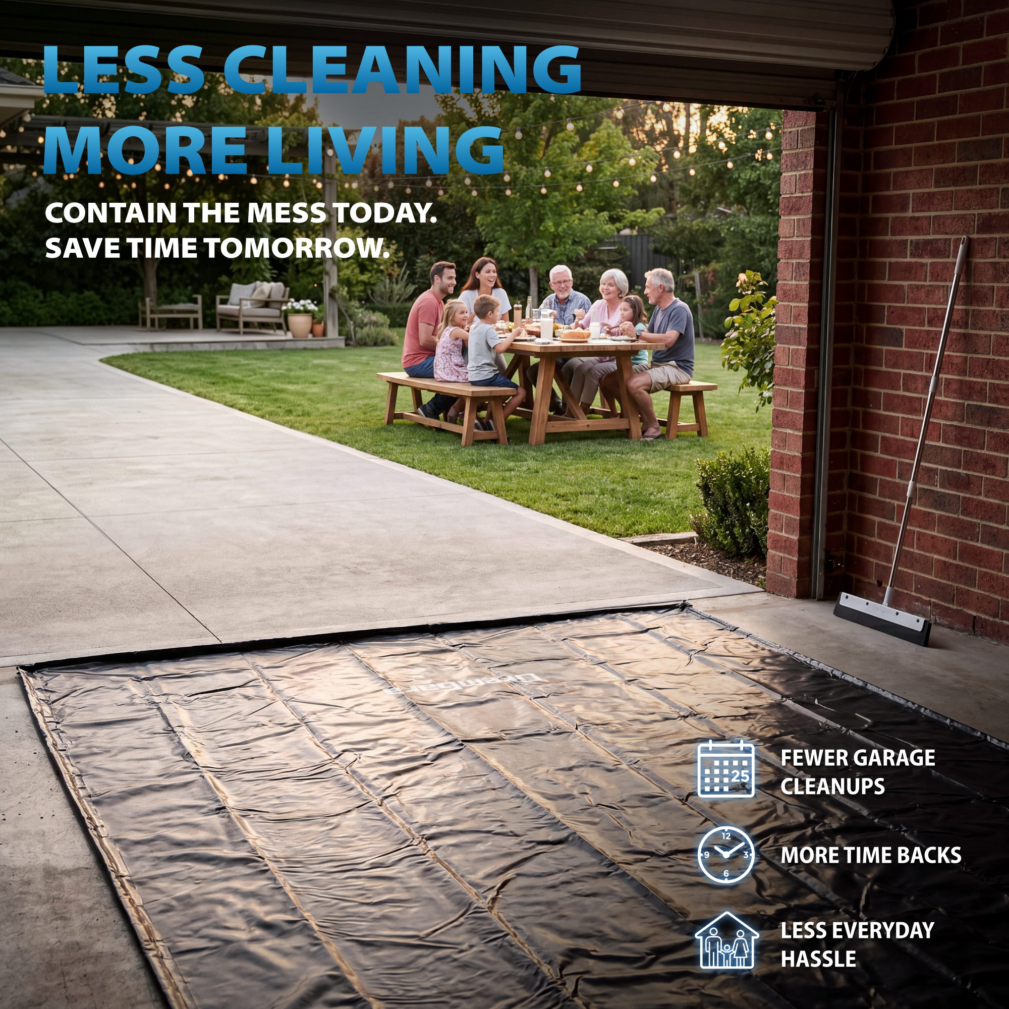 Dremgara® 2026 Upgrade Garage Floor Containment Mat with Open-Close Drain Outlet